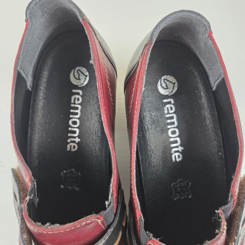 Remonte‎ Womens Multicolor Leather Strap Block Heel Shoes Size US 9.5 EU 40